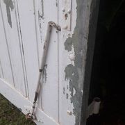 Volets 4 vantaux H148xL245cm persiennes chêne anciens paire 1