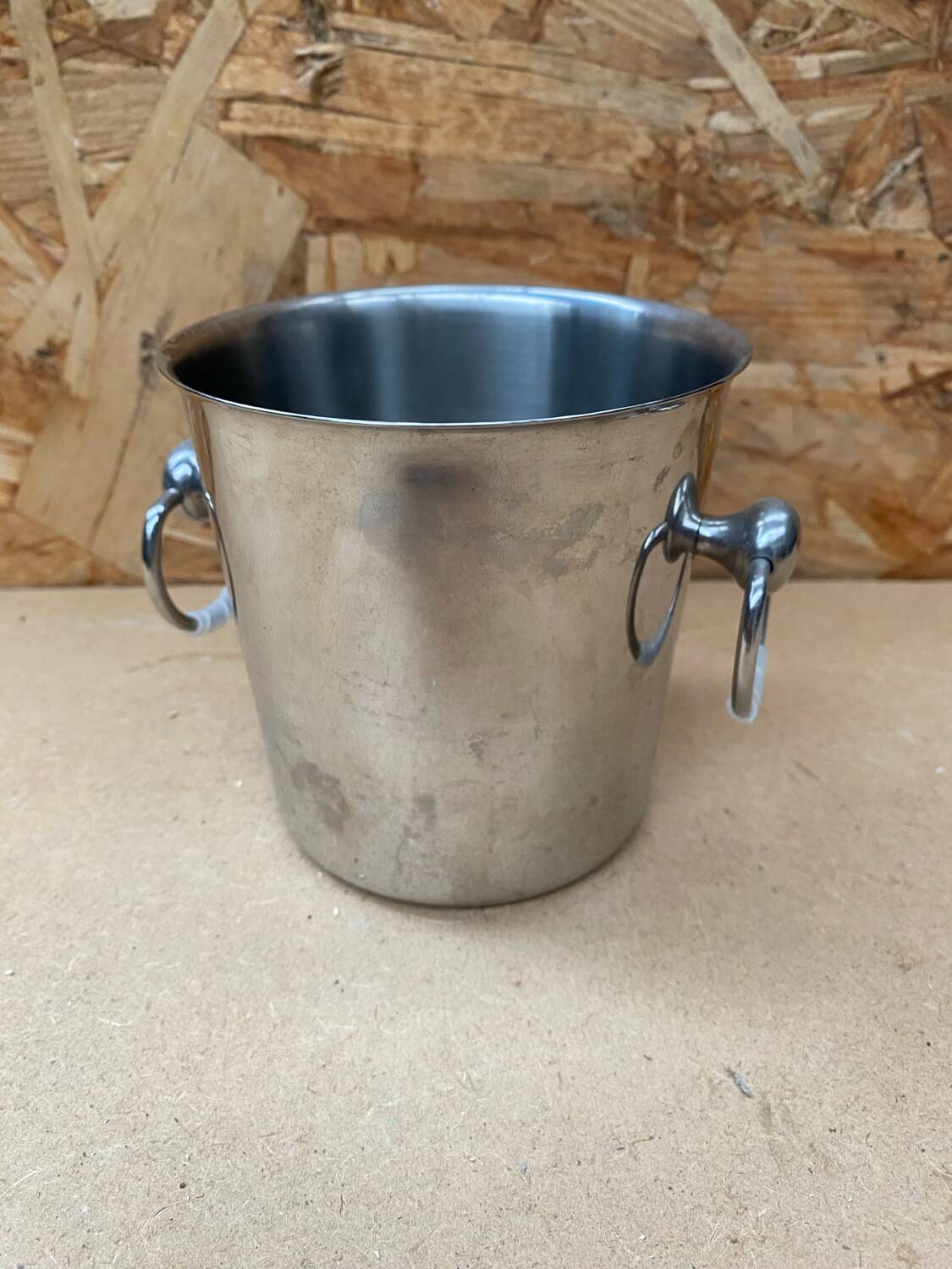 Old champagne bucket cooler couzon stainless steel france