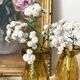 Paire de vases à jacinthe en verre ambré bullé