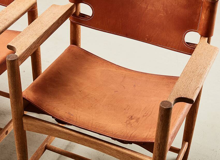 Borge Mogensen Pair of Model 3238 Spanish Dining Chairs for Fredericia 1964