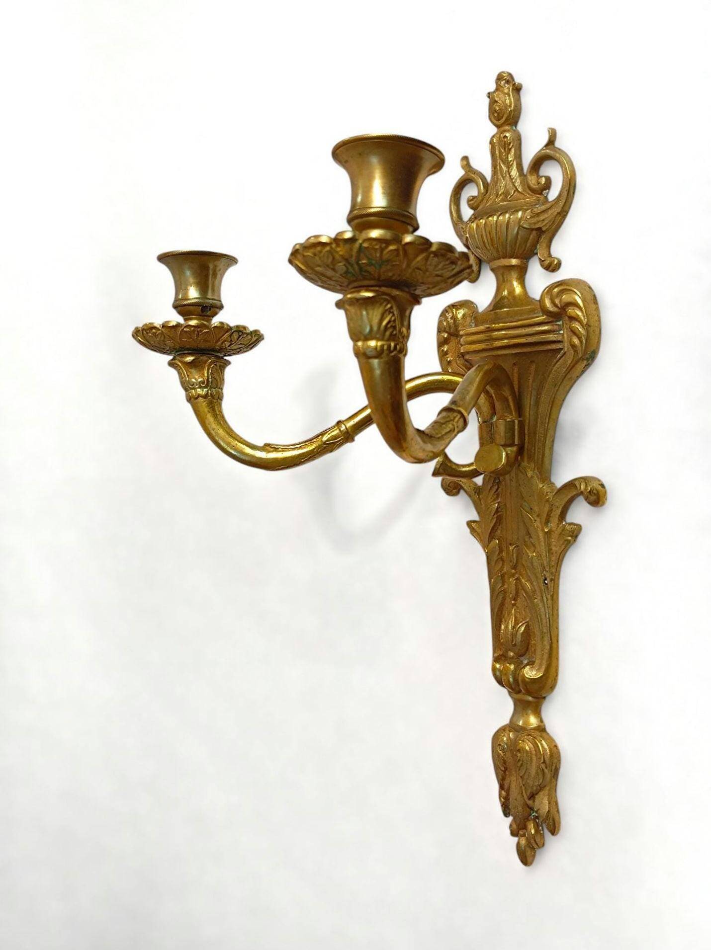 Bronze wall sconces Louis XVI, Belle Époque circa 1880–1910