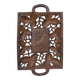 Small wooden tray cut out with leaf patterns