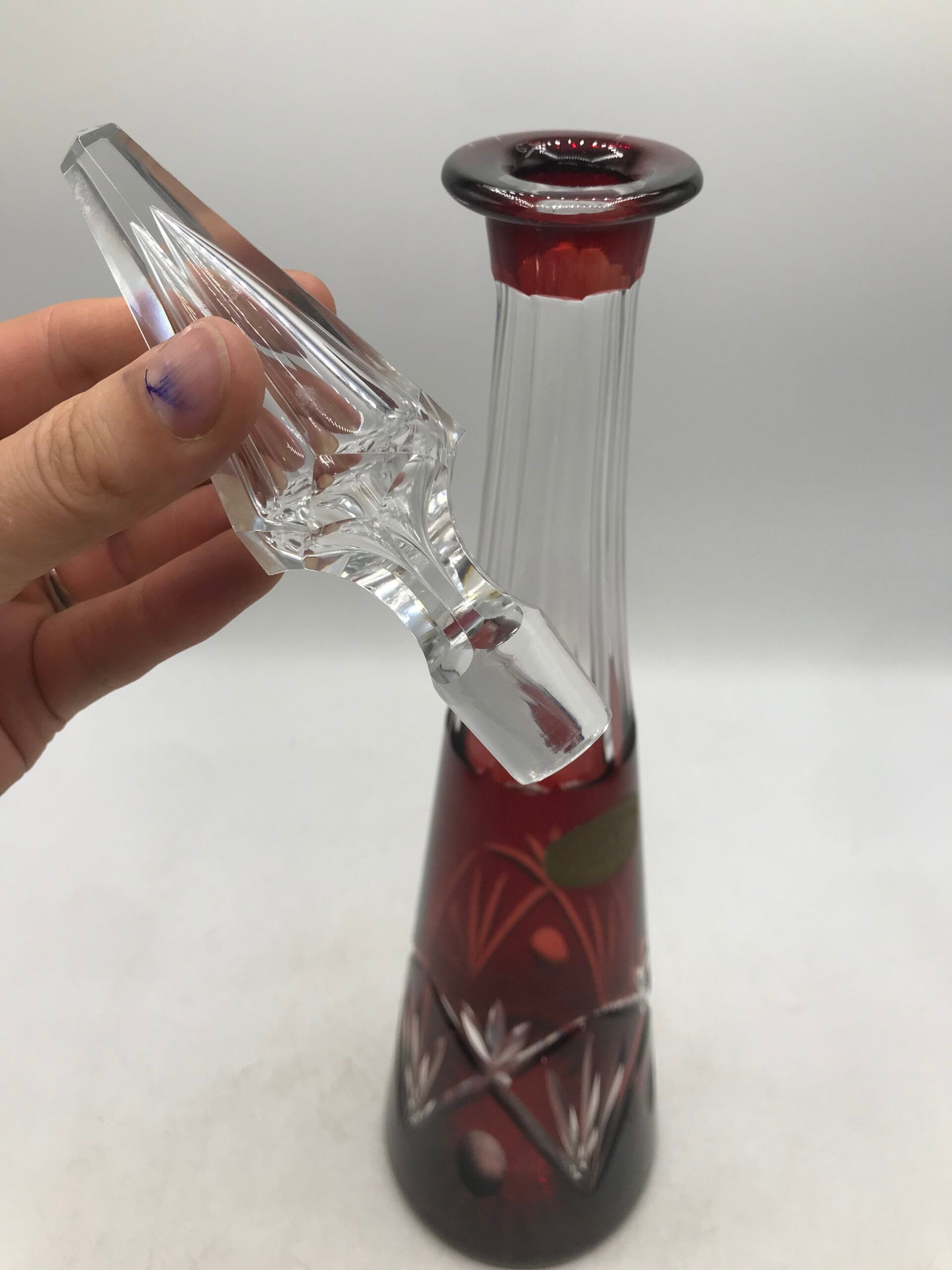 Art Deco crystal carafe Val Saint Lambert