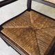 Low Arts & Crafts Oak & Rush Armchair, Belgium 1920s