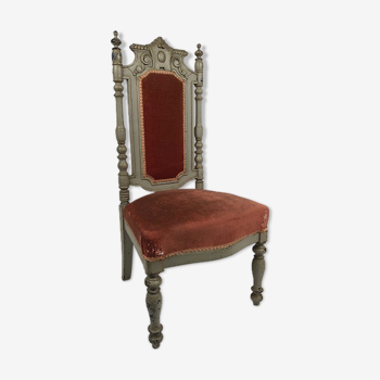Chaise de nourrice Napoléon III bois laqué gris