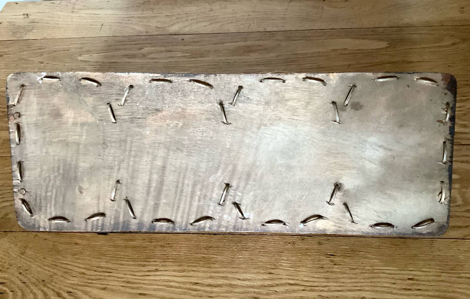Vintage wicker and wood serving tray