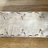 Vintage wicker and wood serving tray