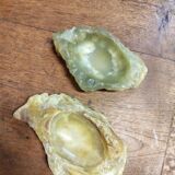 Set of brutalist style pocket trays in vintage onyx and alabaster.