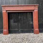 Louis XVI style fireplace in antique red marble, France, circa 1880