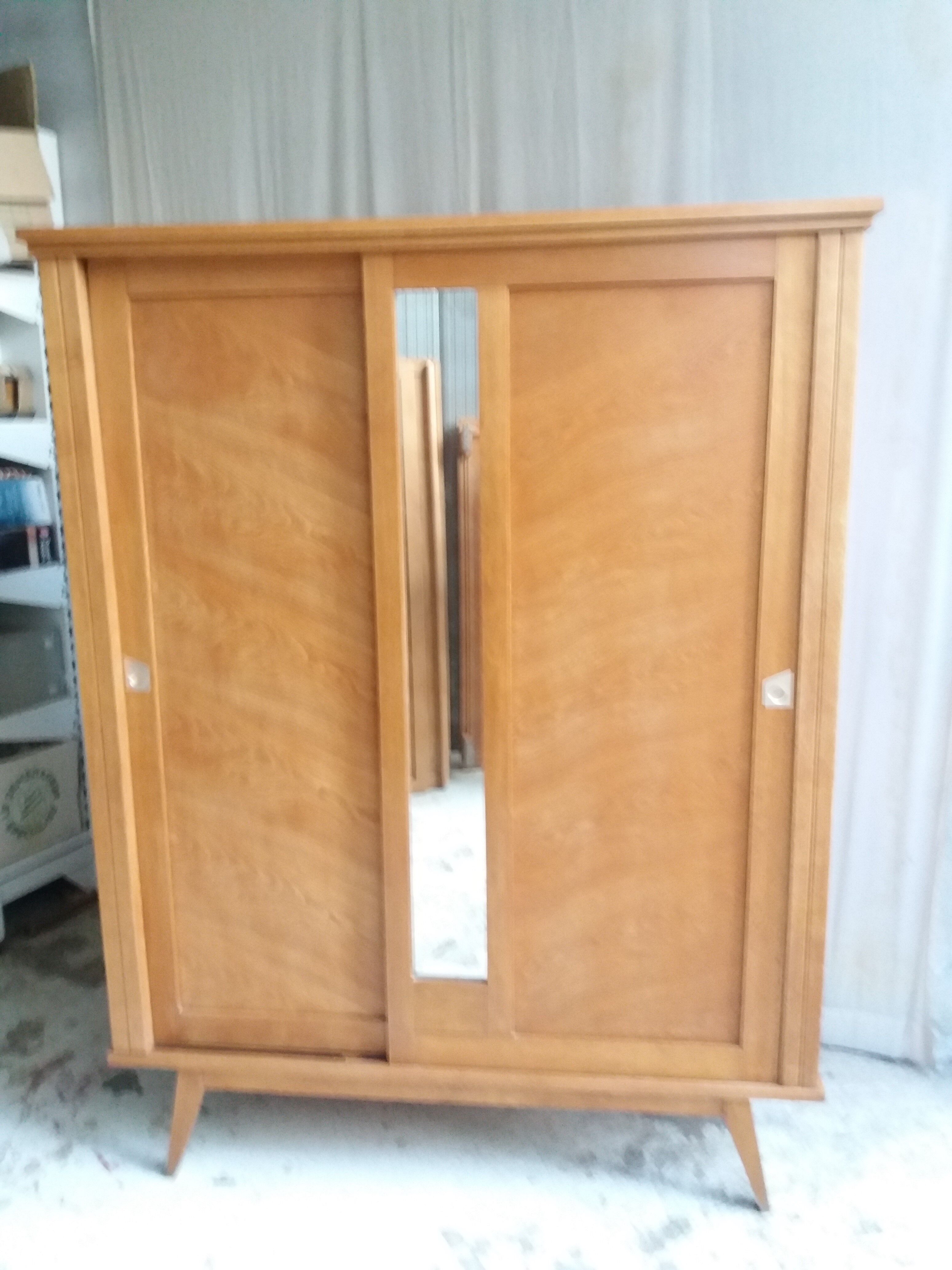 Vintage 2-door and mirror cabinet