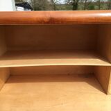 Vintage secretary desk, known as donkey's back, in cherry wood, Italian by Marelli & Fratelli.