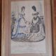 Set of 2 golden frames old engraving "Petit courier des Dames" "journal des Demoiselles"