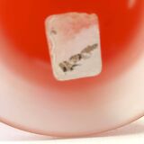 Orange Blown and Etched Glass Tulip Vase by Carlo Moretti, Italy