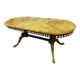 Vintage onyx coffee table with brass frame.