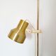Golden Scandinavian floor lamp, 70s