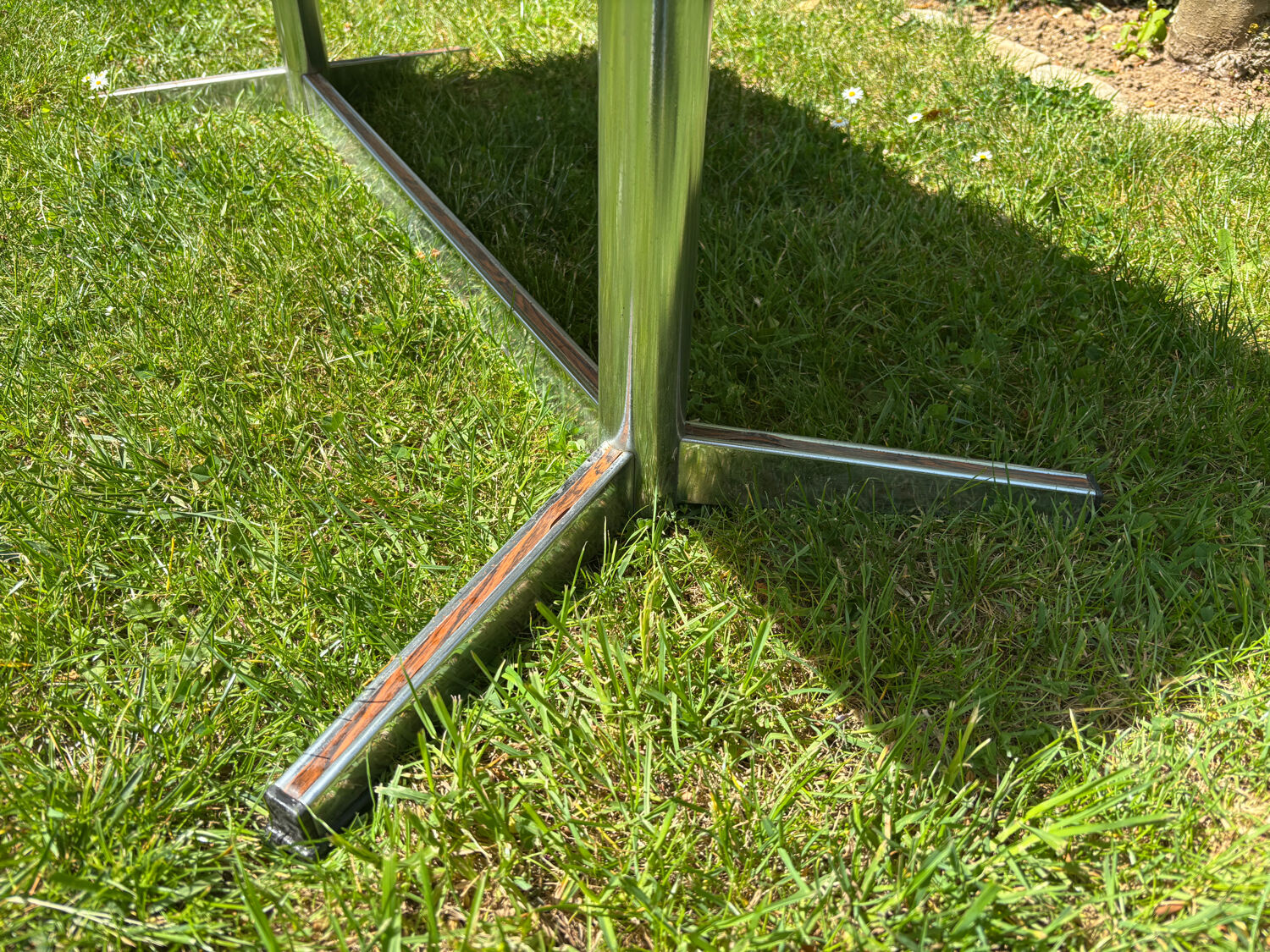 Vintage chrome and ceramic coffee table