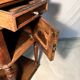 Antique bedside table in solid wood, turned base