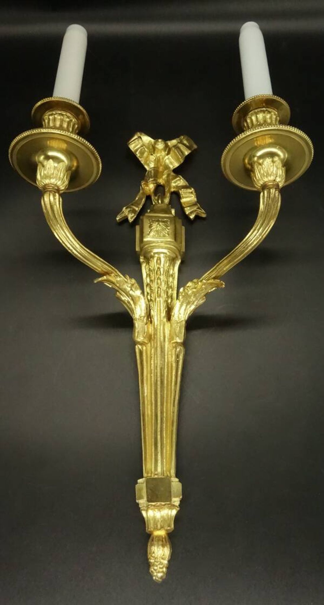 Pair of large sconces with Louis XVI style knots, late 19th century - bronze