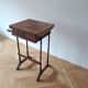 Small antique work table in elm burl – solid wood – drawer