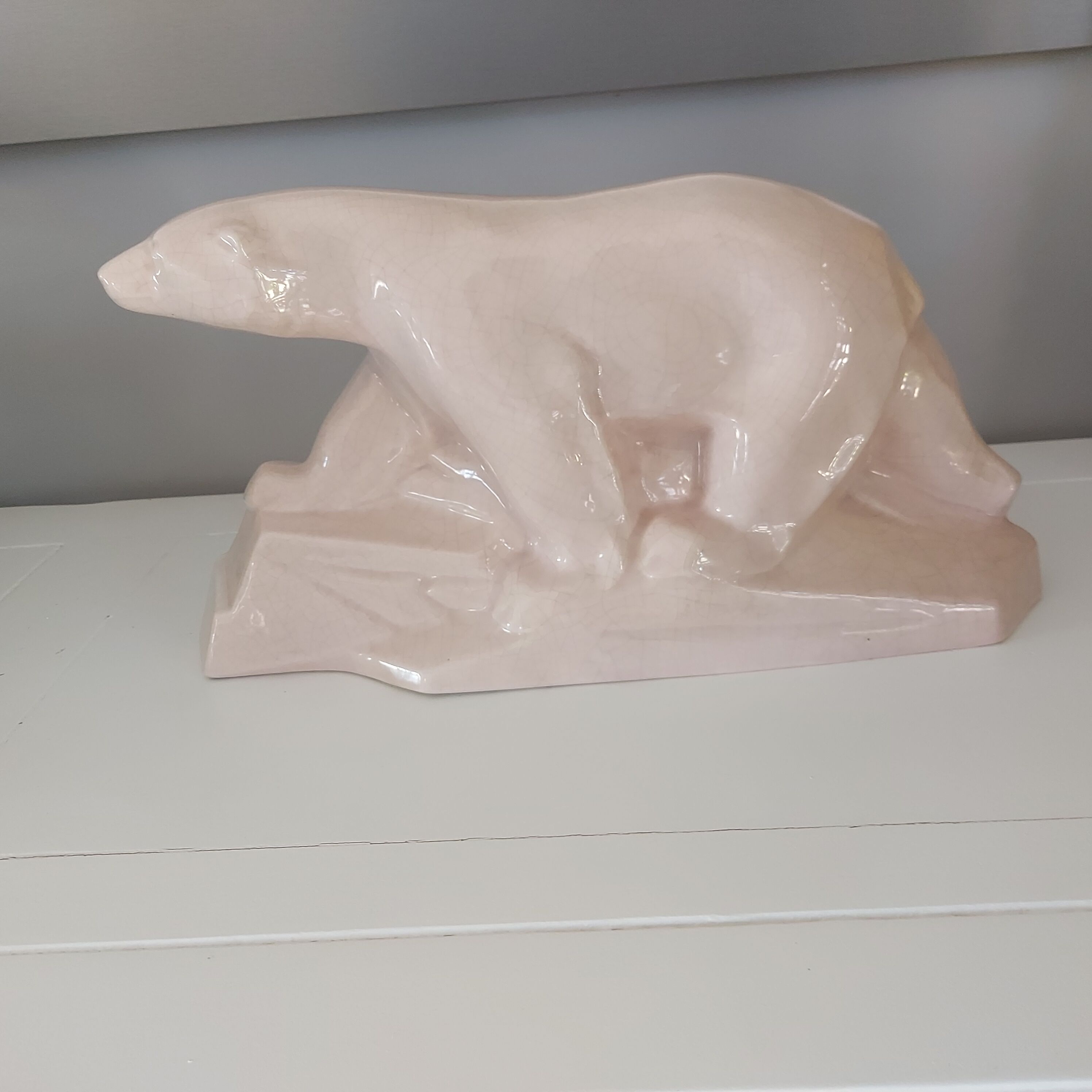 Art deco sculture polar bear ceramics 1930s