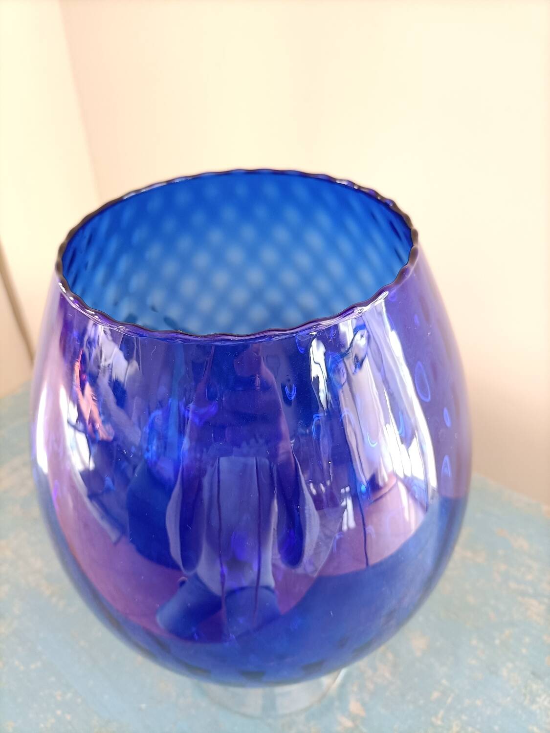 Très grand verre / vase Empoli Bleu