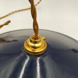 Blue enameled sheet metal pendant lights