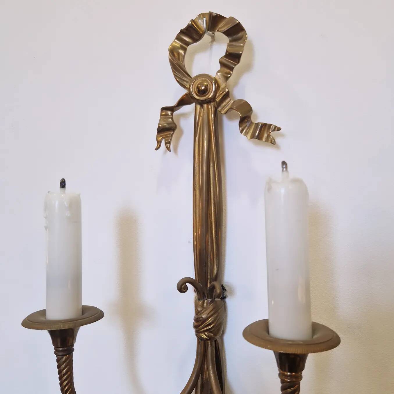 Pair of Louis XVI Wall Lights with 2 lights from the 50's 60's neo-classical style Maison Bagués