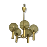5-globe smoked brass chandelier