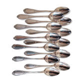 Lot of 12 dessert silver metal spoon