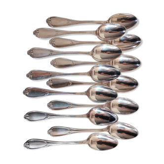 Lot of 12 dessert silver metal spoon