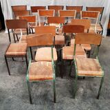 Lot ancienne chaises d'école vintage