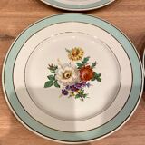 6 flat plates in half-porcelain Badonviller