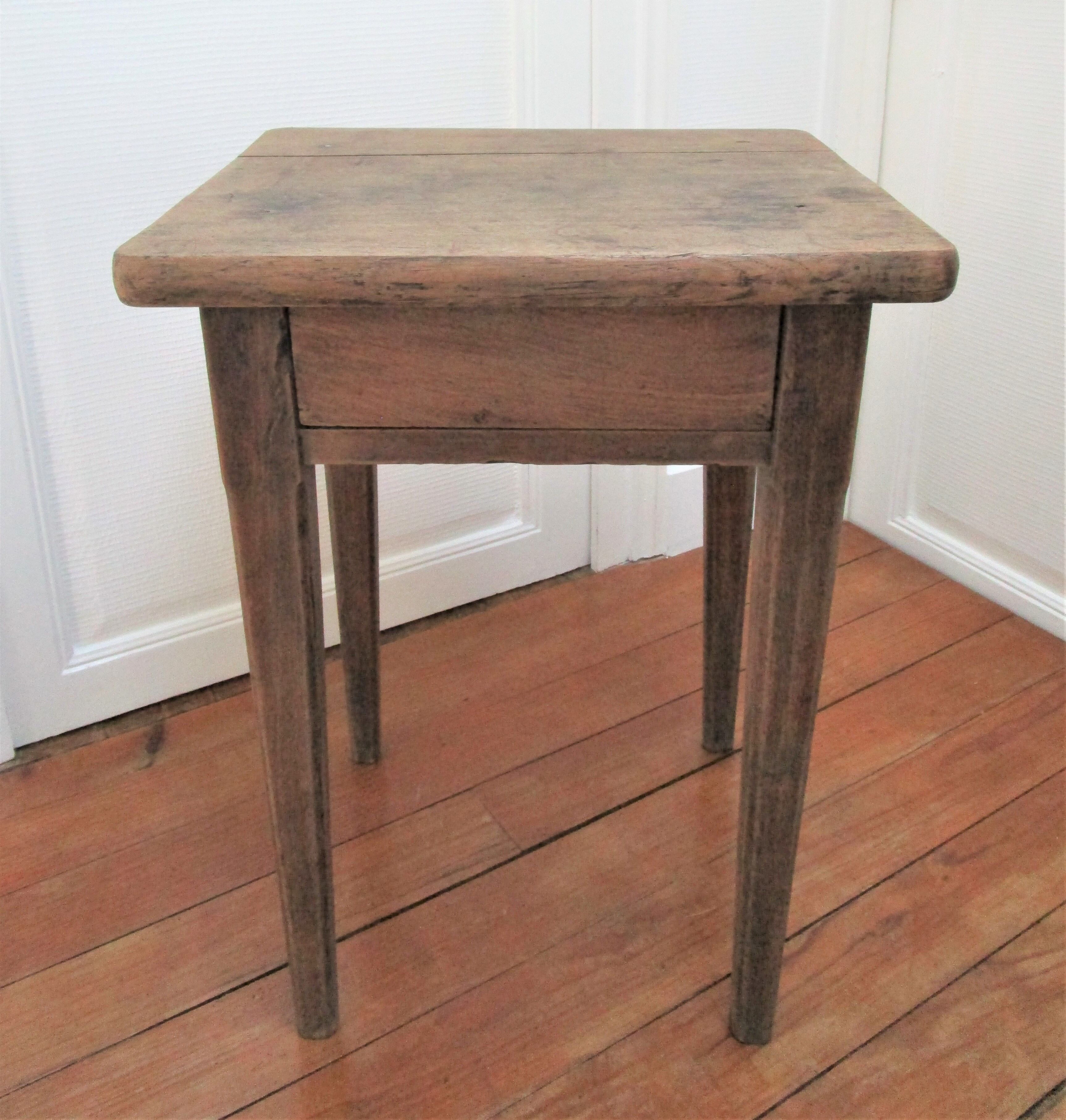 Bedside table solid oak patinated early twentieth century