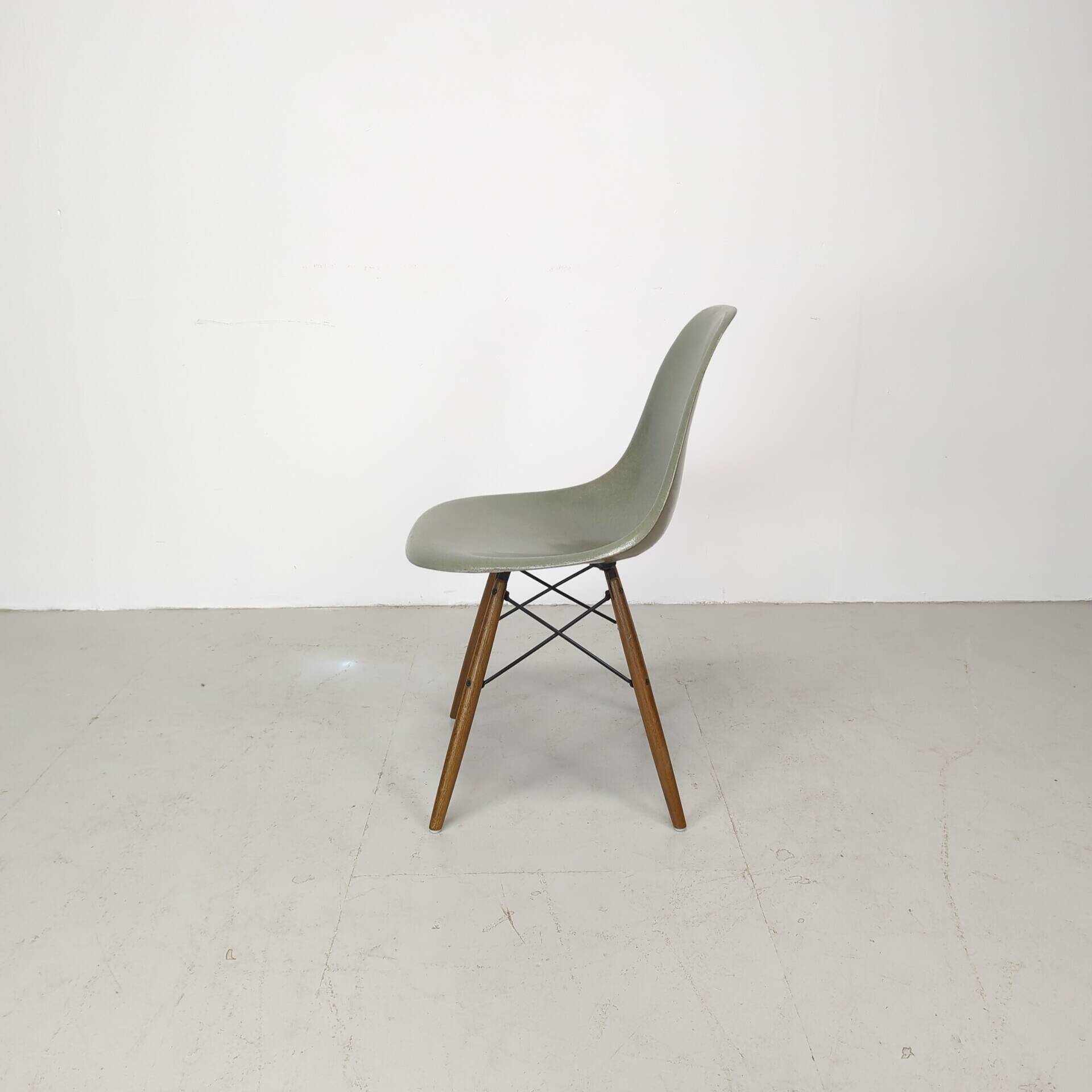 Eames Herman Miller DSW side chair in seafoam green
