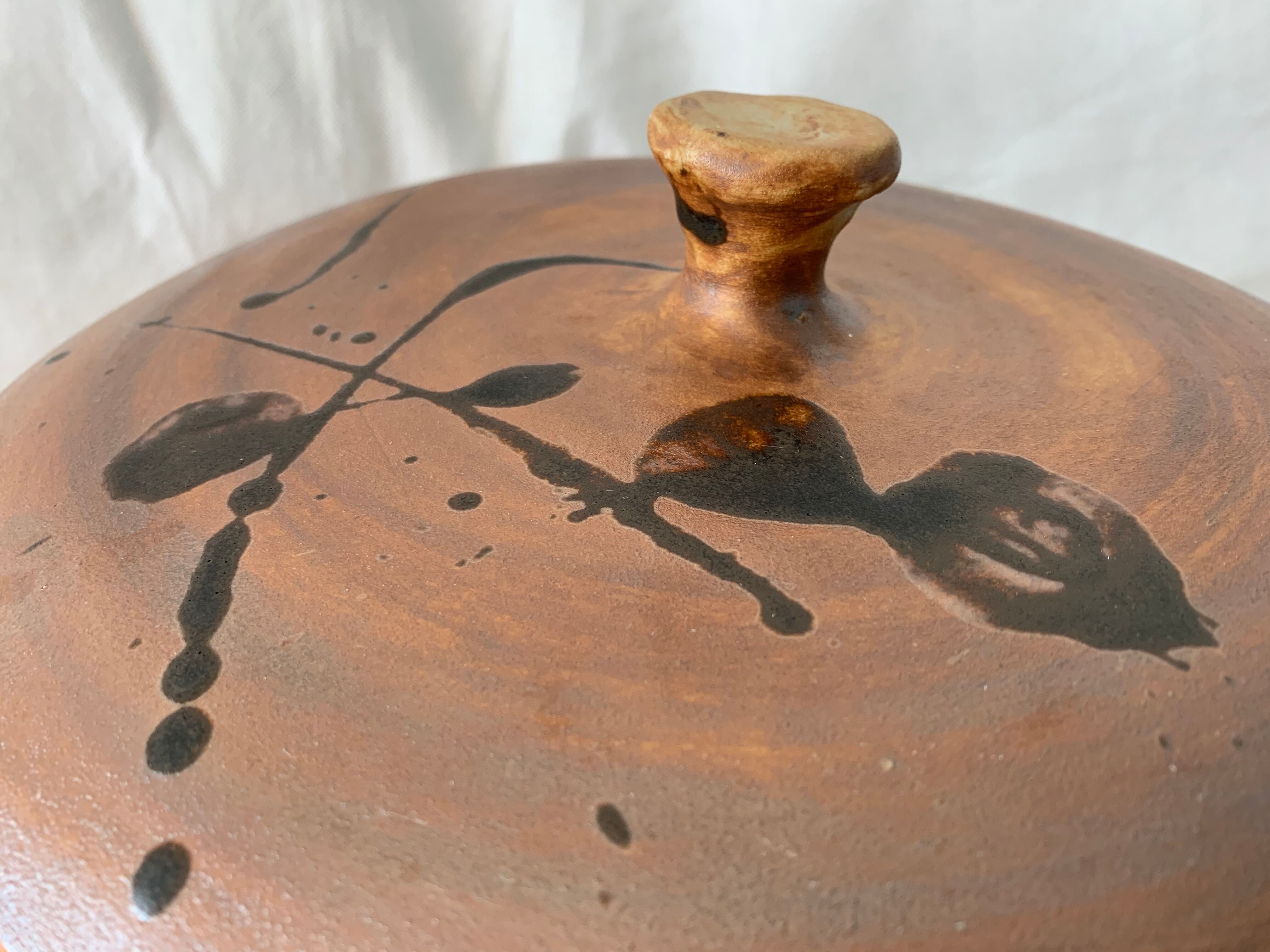 Service dish enamelled sandstone Pottery of the Vallauris Dove