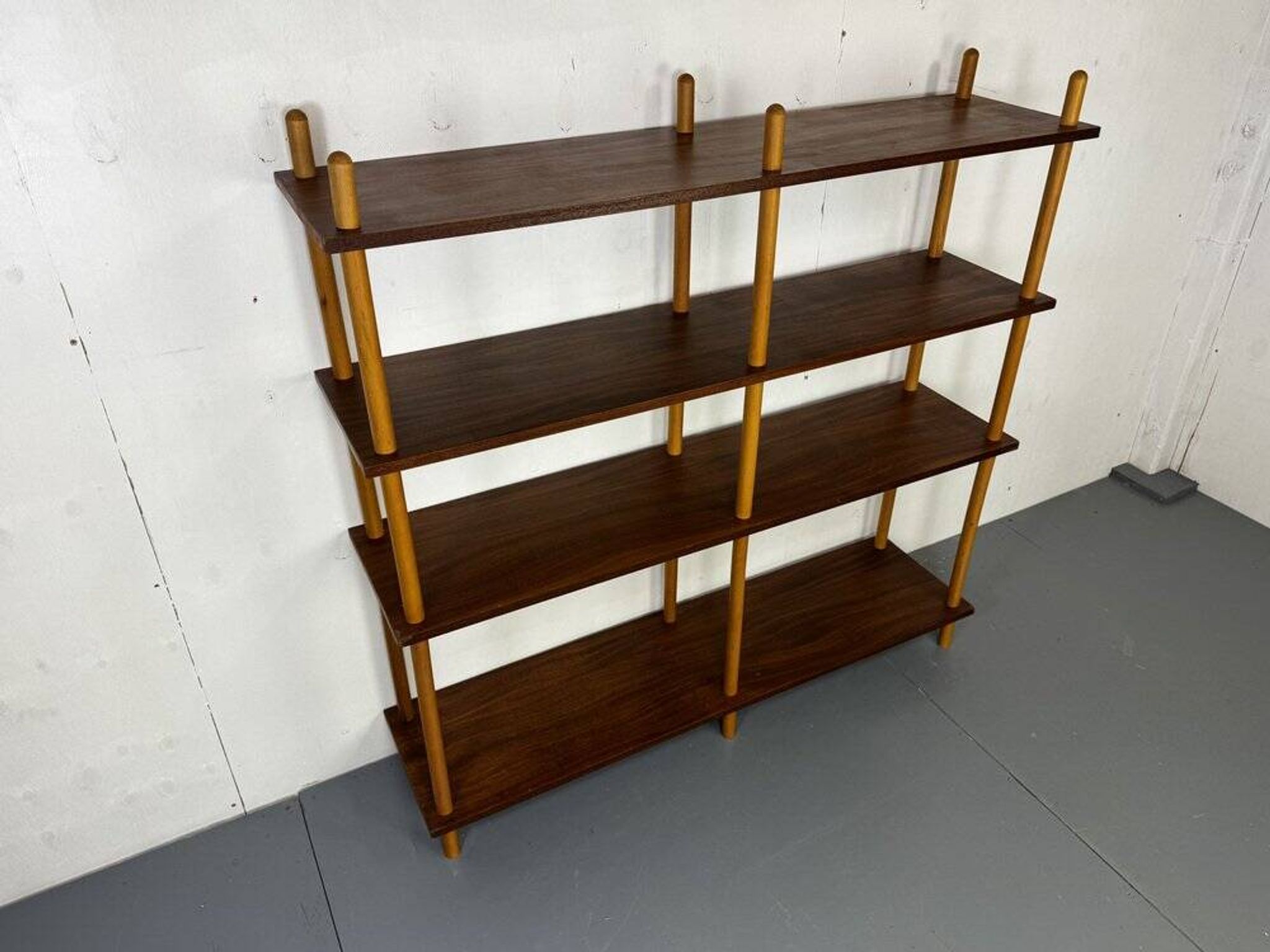 Mid-century modernist teak stick wall cabinet attributed to Willem Lutjens for Gouda Den Boer, 1950s