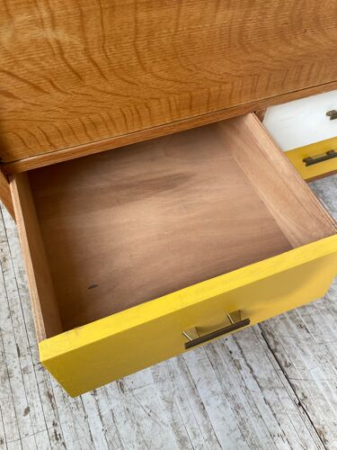 Furniture chest of drawers two-tone 60s