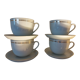 Set de 4 tasses blanches et or en porcelaine