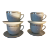 Set de 4 tasses blanches et or en porcelaine