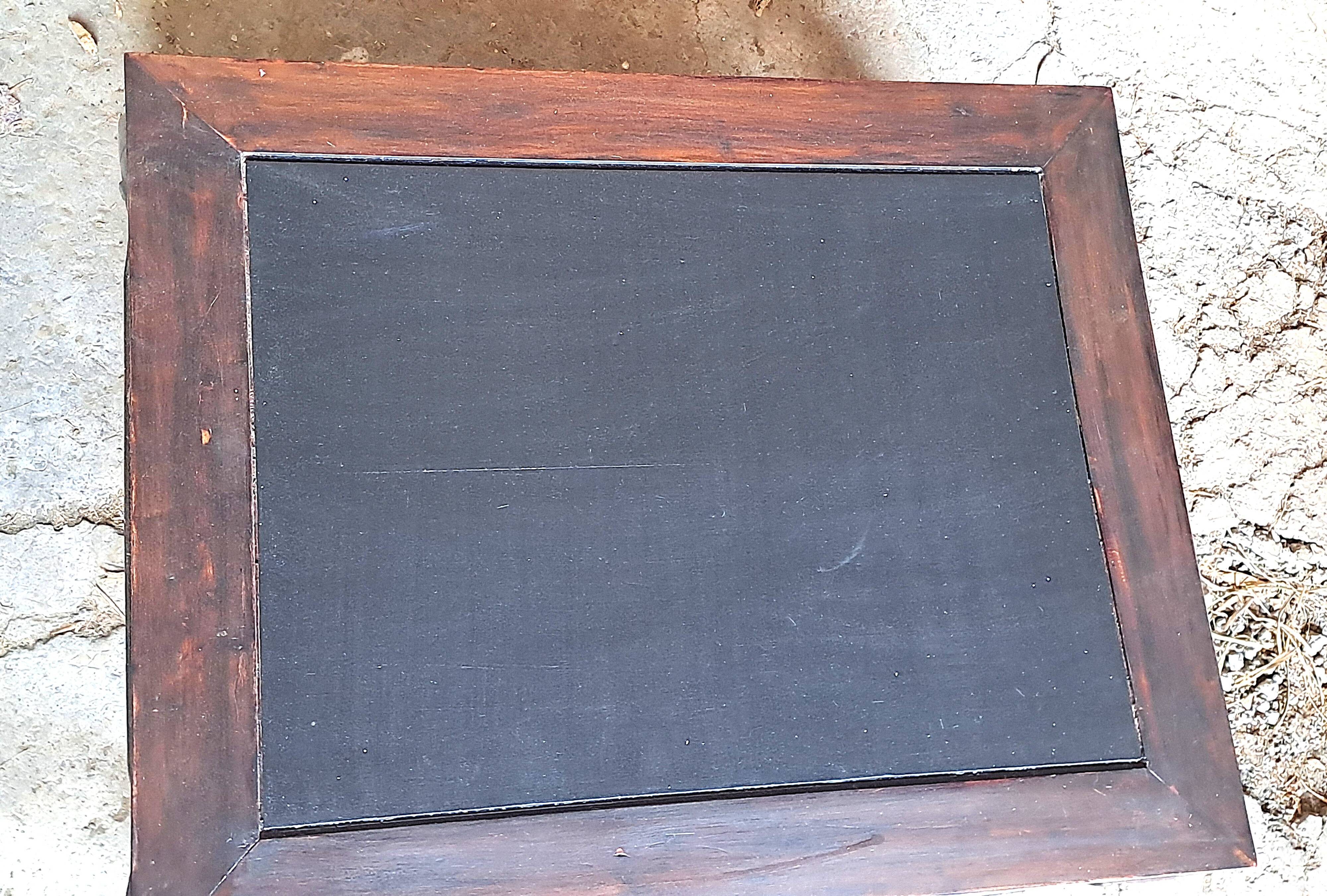 Rectangular coffee table made of exotic solid wood from the 1980s.