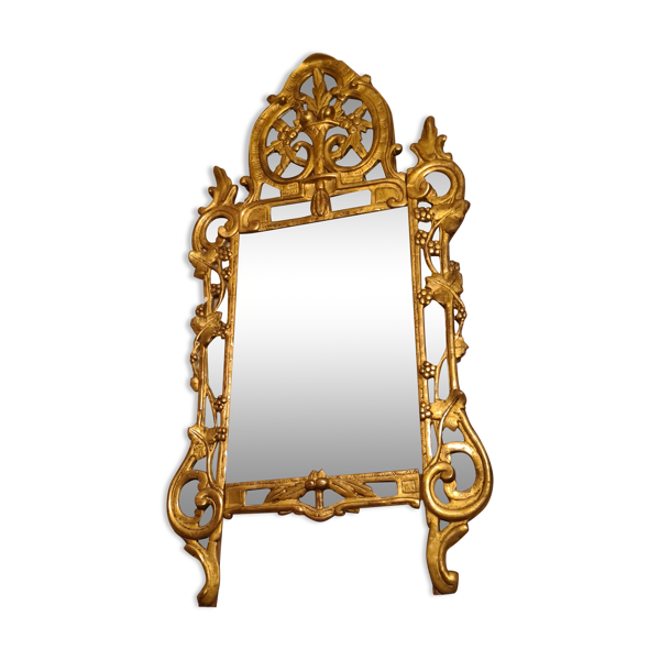 Miroir à parecloses en bois doré époque Louis XV vers 1750 58x120cm