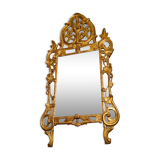 Gilded wooden mirror with parecloses, Louis XV period, circa 1750, 58x120cm