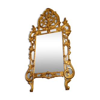 Miroir à parecloses en bois doré époque Louis XV vers 1750 58x120cm