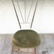Pair of golden metal old chairs