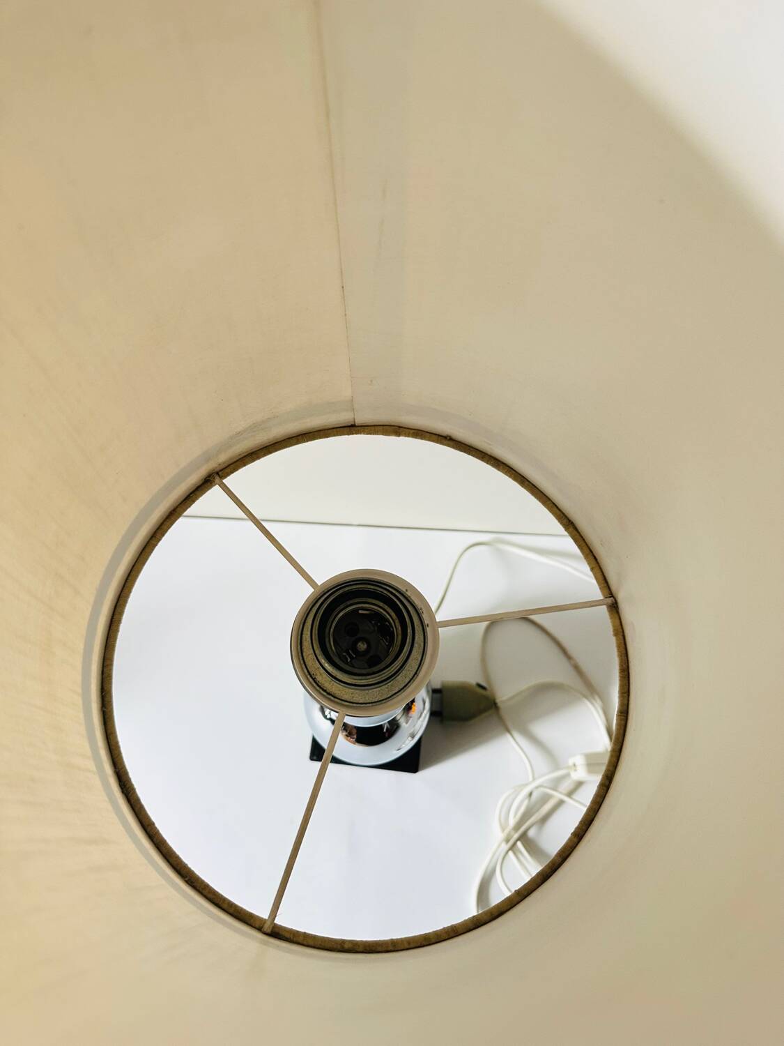 Vintage 70s metal and marble lamp