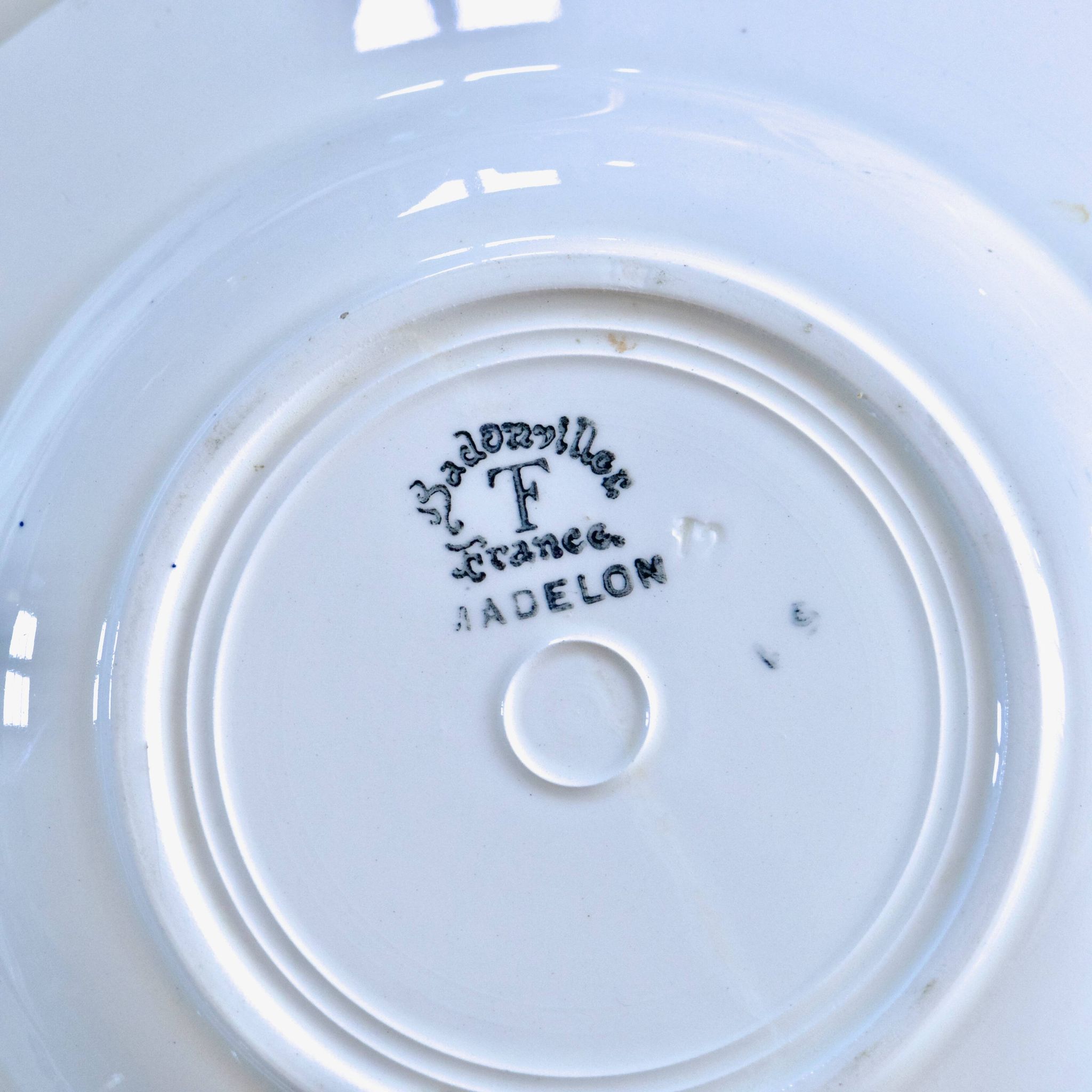 Antique Badonviller plates from the "Madelon" collection, hand-painted