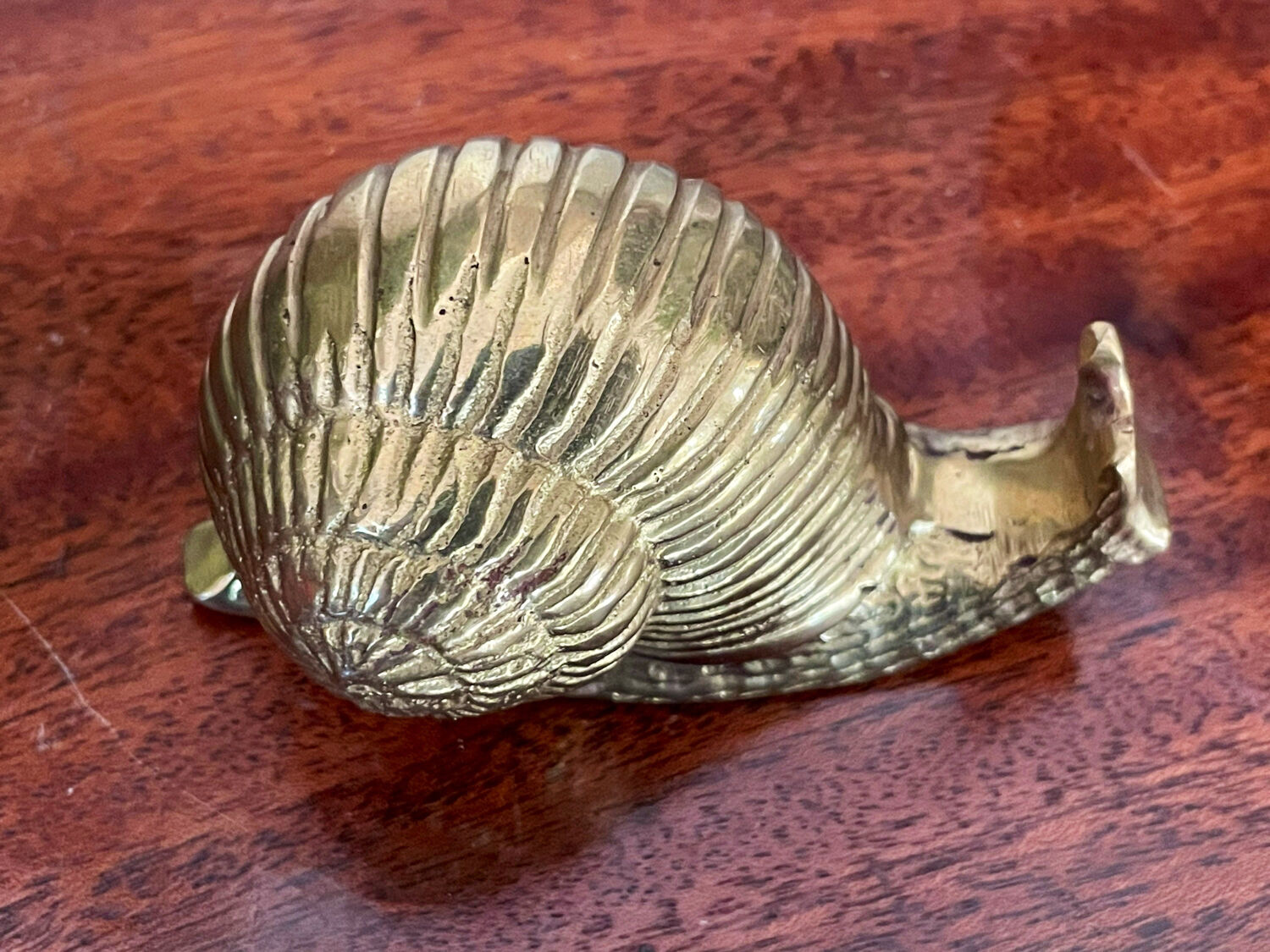 Vintage brass snail