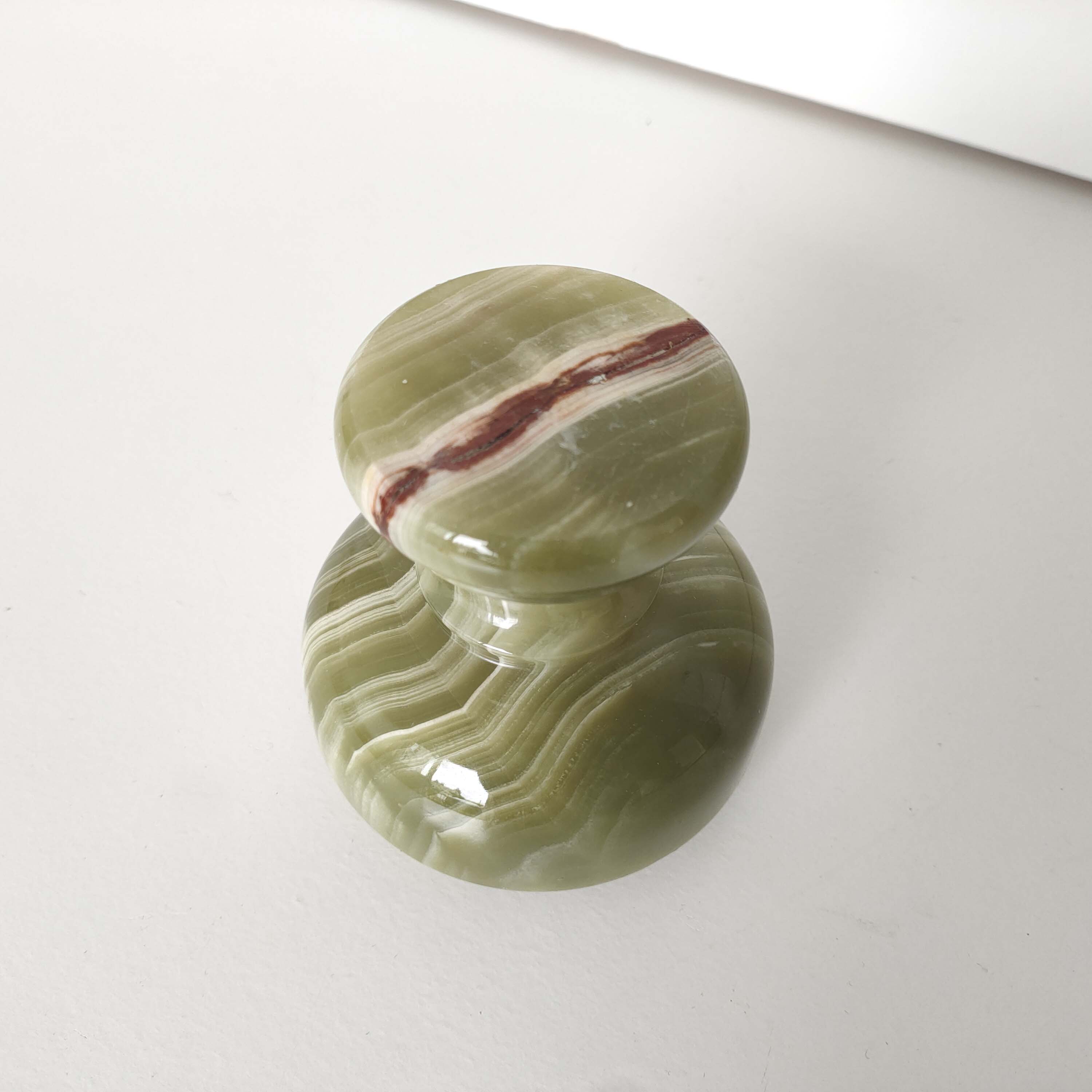 Candlestick in green onyx