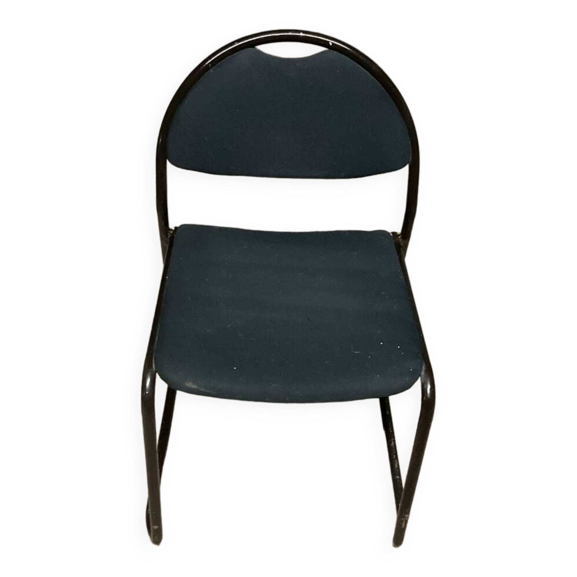 Steel fabric chair with sled legs from the 70s