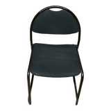 Steel fabric chair with sled legs from the 70s
